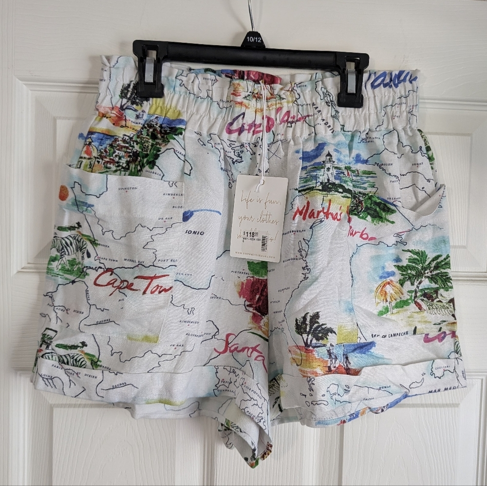 NWT Show Me Your Mumu Nautical Map Print Shorts Size S